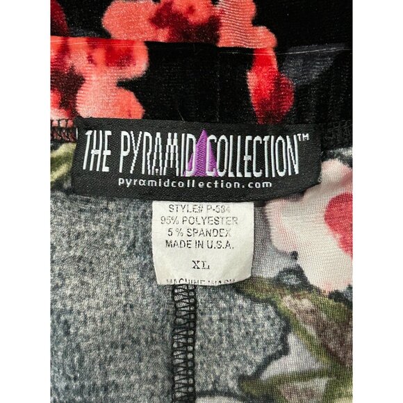 The Pyramid Collection Floral Velvet Leggings Black Multi Sz XL Boho Whimsigoth - Picture 5 of 8